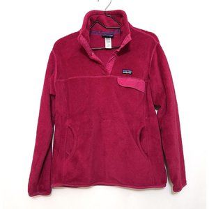 Patagonia Womens Size Large Re-Tool Snap-T Fleece Pullover Red EUC